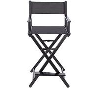 ONFSZCKB Chaise de réalisateur pliable professionnelle, haute pour les clients, chaise portable en aluminium, chaise de réalisateur pliable, chaise de maquilleur, chaise de camping, noire de charité