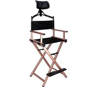 ONFSZCKB Chaise de réalisateur pliante haute en aluminium avec appuie-tête pour studio, salon, coiffeuse, portable et légère pour artistes et réalisateurs