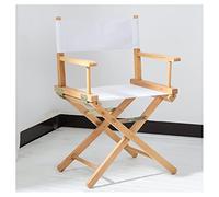ONFSZCKB Chaise de réalisateur portable pliable en bois massif pour usage extérieur et intérieur pour maquilleurs, outil de beauté professionnel avec siège confortable salon blanc