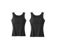 ONFSZCKB sous Pull Thermique Femme Débardeur de Base pour Femme, sous vêtement Chaud sans Manches, Couleur Unie, Soutien Gorge rembourré intégré, col en V, en Polaire épaisse, pour Temps Froid