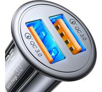 ONGI-Allume Cigare Usb,[Dual Qc3.0 Port] 36W/6A Chargeur Allume Cigare Usb Rapide Mini Chargeur Voiture Quick Charge Compatible With Iphone 13/12/12 Pro/11/11 Pro/Xr/X/Xs,Note 9/Galaxy S10/S9/S8