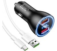 ONGI-Chargeur De Voiture Et Câble Usb C Pour Oppo Reno12 Reno11 Reno8 Pro 5G,Super Vooc Adaptateur Chargeur Usb Voiture 80W 6A Charge Rapide Et Câble Type C 1M C Pour Oppo Find X5 Pro X5 Pour Realme