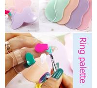 Ongle Art Doigt Anneau Palette Plaque Manucure Uv Gel Vernis Mélange Pigment Conseil Maquillage Peinture À L'huile Fournitures Palette