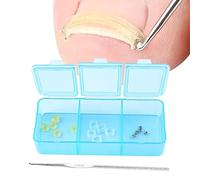 Ongle Incarné Kit, Anneau En Caoutchouc X10 Crochet Pour Ongle Incarné X5 Crochet X1 Boîte De Rangement X1, Correcteur De Paronychie, Kit D'élimination Des Ongles Incarnés Pour Les Problèmes