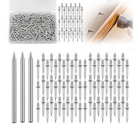 Ongle sans couture avec embase à double tête - 500 pièces - Ongles muraux à double tête pour plinthes sans traces - Vis de sécurité invisibles avec un outil à douille spécifique aux ongles