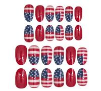 Ongles à Coller 24 Ongles Ronds Style Patriotique
