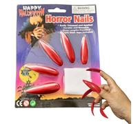 Ongles à Coller Halloween | 10 Ongles Longs Effrayants | Décorations Gothiques Réutilisables pour Jeu de Rôle Vampire, Déguisement Festif, Maison Hantée, Performance Scénique et Fête