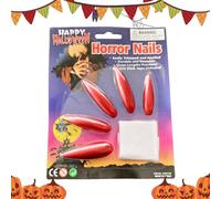 Ongles à Coller Halloween, 10 Pièces de Faux Ongles Longs de Style Horreur, Décoration d'Ongles Gothique pour Halloween, Fête Masquée, Performance Scénique, Jeu de Rôle, Maison Hantée,