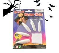 Ongles à Coller Halloween - Faux Ongles Longs Effrayants 10 Pièces - Décoration d'Ongles Gothique pour Halloween, Fête Masquée, Performance Scénique, Jeu de Rôle, Maison Hantée,