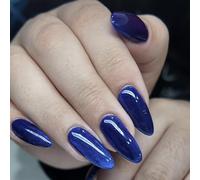 Ongles à paillettes Yeux de chat - Amande - Faux recouvrement - Colle acrylique