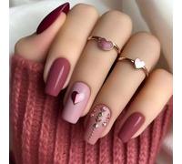 Ongles à presser carrés ombrés - Ongles à presser en gel souple courts avec colle à ongles, 12 tailles - Kit de 24 faux ongles réutilisables
