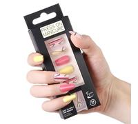 Ongles à presser, ongles en forme d'amande, colle à ongles incluse, français, taille moyenne, forme Squoval, 24 pièces/ensemble, 1 mini lime(Color:0084-A003)