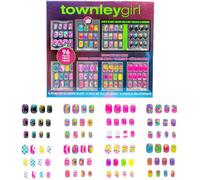 Ongles à presser phosphorescents - ZGEER - Lot de 96 - Arc-en-ciel - Acrylique - Prisme rectangulaire - Brillante