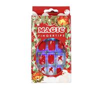 Ongles à pression brillants - Courts carrés - Flocons de neige - Ongles en acrylique - Ongles de Noël - Faux ongles pour femmes et filles - Faux ongles pour cercueil en acrylique