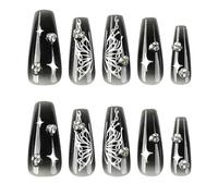 Ongles amovibles à pression Ongles artificiels creux Faux ongles français Couverture complète Accessoires de manucure