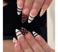 Ongles artificiels à pointe française simple, faux ongles en ABS, conception facile à ajuster par pression pour les navetteurs et changement de rapide pour les fêtes, sabots géométriques