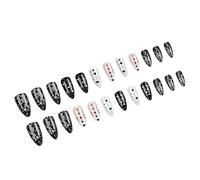 Ongles artificiels à pression en amande pour la saint-valentin, couverture complète en acrylique, accessoires pour célébrer l ' amour, 24 pièces