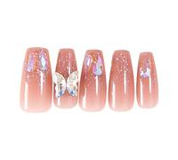 Ongles Artificiels Butterfly Cercot Faux Ballerinas Longues Couvercle Complet Tips De Clou Prix De Bricolage Sur Les Longues Ballerines Nails COFFIN COVER FLEUR COVES TIGNES PREST