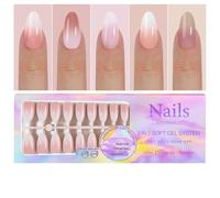 Ongles artificiels courts, appuyez sur les ongles - Pointes d’ongles de couleur renforcées Presse dégradée sur les ongles,Faux ongles ombrés longue durée, dégradés colorés pour un usage quotidien