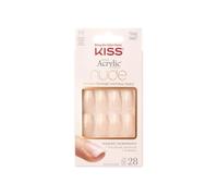 KISS Collection Salon Acrylic French Nude, Leilani, faux ongles nus de longueur moyenne, comprend 28 faux ongles, de la colle à ongles, une lime à ongles et un bâtonnet à manucure