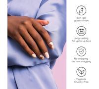 Ongles Autocollants Adhesif - 20pcs Stickers Ongles - Faux Ongles En Gel Uv Semi Durci, Extra Long Brillante Et Durable French Nail Art, Nail Stickers,Cadeau Anniversaire Femme,Belle Epoque