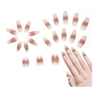 Ongles Autocollants,Bout Adhésif Préformé Élégant Style Français | 24 Pièces Onglets Artificiels - pour Femmes et Filles, Manucure à Domicile, Fête, Rencontres et Rassemblements