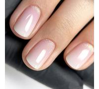 Ongles carrés courts à pression, 24 pièces, fausses colles artificielles sur les modèles français, colles acryliques transparentes pour femmes