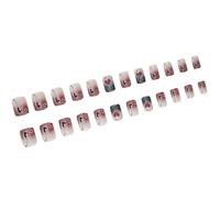 Ongles courts à coller, lignes scintillantes et motifs cœurs. À coller sur des ongles artificiels pour des occasions spéciales et pour une utilisation quotidienne