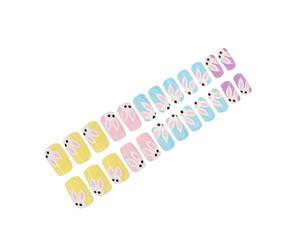 Ongles Courts Carrés À Pression Avec Motifs De Lapin Manucure En Acrylique Coller Pour Les Célébrations De Pâques Faciles Appliquer 24 Pièces