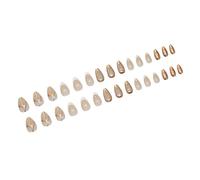 Ongles courts en forme d'amande à presser avec des designs uniques de soleil Ongles artificiels en acrylique pour le chemin quotidien au travail et les fêtes