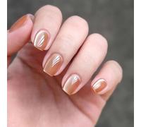 Ongles courts œil de chat ambre, 30 pièces, ensemble d ' ongles à pression, bâton en acrylique sur décoration de manucure pour femmes, célébration de Festival