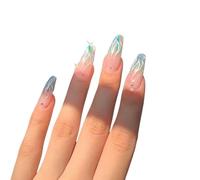 Ongles d'amélioration du tempérament, produits for ongles personnalisés à la main faux ongles laser ongles flamme armure explosions Joker armure blanche (paquet de 10)(L)