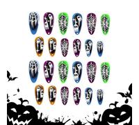 Ongles d'Halloween à presser 24 pièces réutilisables pointes manucure