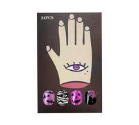 Ongles d'Halloween courts, autocollants pour ongles d'Halloween,Charme de manucure de faux ongles courts - Bat Spider Ghost Faux ongles, Conception d’ongles d’Halloween, Autocollants Nail Art,