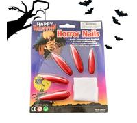 Ongles d'Halloween - Faux Ongles Longs à Couverture Intégrale 10 Pièces - Décorations d'Ongles Gothiques pour Déguisement d'Halloween Jeu de Rôle Vampire Spectacle Costume