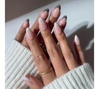 Ongles en forme d ' amande, 30 pièces, pointe française, presse avec à points, Application facile, à coller