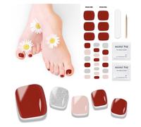 Ongles en Gel UV Semi Durci - 26 pcs D'orteil Vernis À Ongles Autocollants Auto-adhésifs Autocollant Pour Ongles en Gel Décorations Manucure Pour Ongle D'orteil Longue Durée Manucure