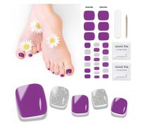 Ongles en Gel UV Semi Durci - 26 pcs D'orteil Vernis À Ongles Autocollants Auto-adhésifs Autocollant Pour Ongles en Gel Décorations Manucure Pour Ongle D'orteil Longue Durée Manucure