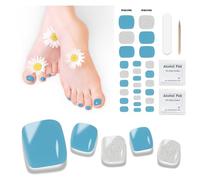 Ongles en Gel UV Semi Durci - 26 pcs D'orteil Vernis À Ongles Autocollants Auto-adhésifs Autocollant Pour Ongles en Gel Décorations Manucure Pour Ongle D'orteil Longue Durée Manucure