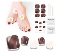 Ongles en Gel UV Semi Durci - 26 pcs D'orteil Vernis À Ongles Autocollants Auto-adhésifs Autocollant Pour Ongles en Gel Décorations Manucure Pour Ongle D'orteil Longue Durée Manucure