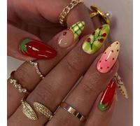 Ongles français en amande, ensemble de 24 pièces, aspect naturel, presse ABS, Application rapide, acrylique