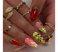 Ongles français en amande, ensemble de 24 pièces, aspect naturel, presse ABS, Application rapide, couvertures artificielles