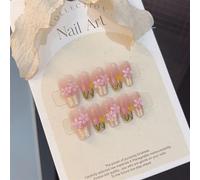 Ongles,Pointes,Set d'ongles Presse à la main sur les ongles strass faux ongles décoration manucure couverture complète faux ongles conseils(1-S)