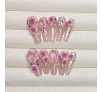Ongles,Pointes,Set d'ongles Presse à la main sur les ongles strass faux ongles décoration manucure couverture complète faux ongles conseils(7-S)