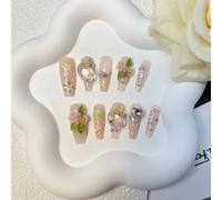 Ongles,Pointes,Set d'ongles Presse à la main sur les ongles strass faux ongles décoration manucure couverture complète faux ongles conseils(4-M)