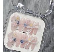 Ongles,Pointes,Set d'ongles Presse à la main sur les ongles strass faux ongles décoration manucure couverture complète faux ongles conseils(8-S)