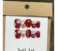 Ongles,Pointes,Set d'ongles Presse sur les ongles à la main couverture complète père noël faux ongles avec des conceptions ensemble d'ongles professionnels for noël(2-L)