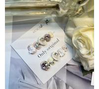 Ongles,Pointes,Set d'ongles Vêtements faits à la main for ongles, personnalité, Flash, doux, frais, court, sort, perceuse, perles en acier, Nail Art, conception de Style fini(7 Size M)