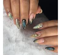 Ongles Prêts à Poser Effet Vagues Sombres 3D, 24PCS Réutilisables en ABS, Texture Douce-Cool, Style INS
