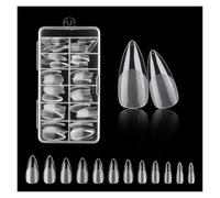 Ongles Transparents 2 pièces 240 pièces clair sans marque givré Stiletto/amande/carré faux ongles faux manucure pointe système d'extension Capsules Ongles(Style-H)